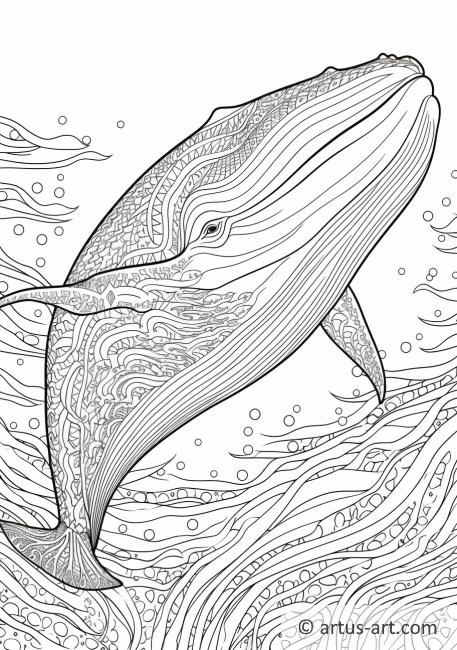 Pagina da colorare di balena gobba